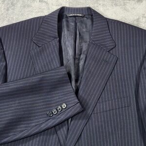 Canali‎ Blazer Mens 44 Made in Italy Blue Pinstripe Wool 2-Button Suit Jacket